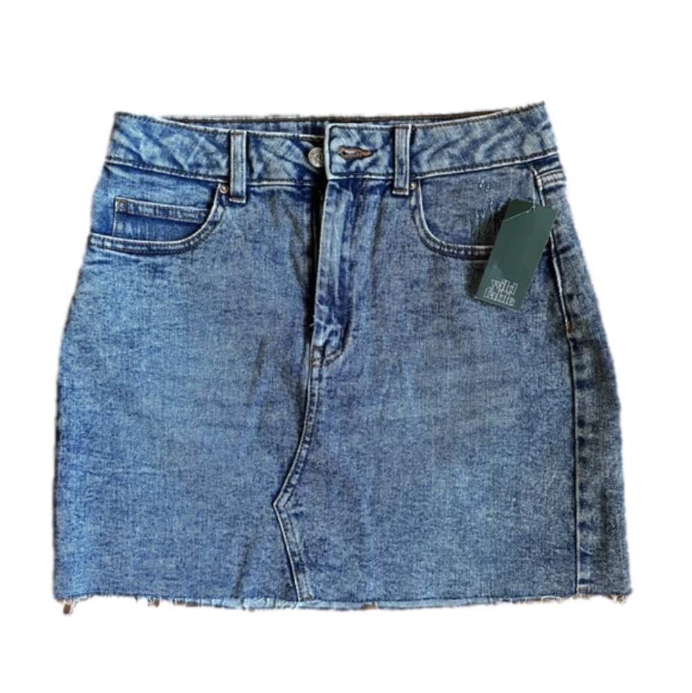 NEW Denim Mini Skirt - Medium Blue wash